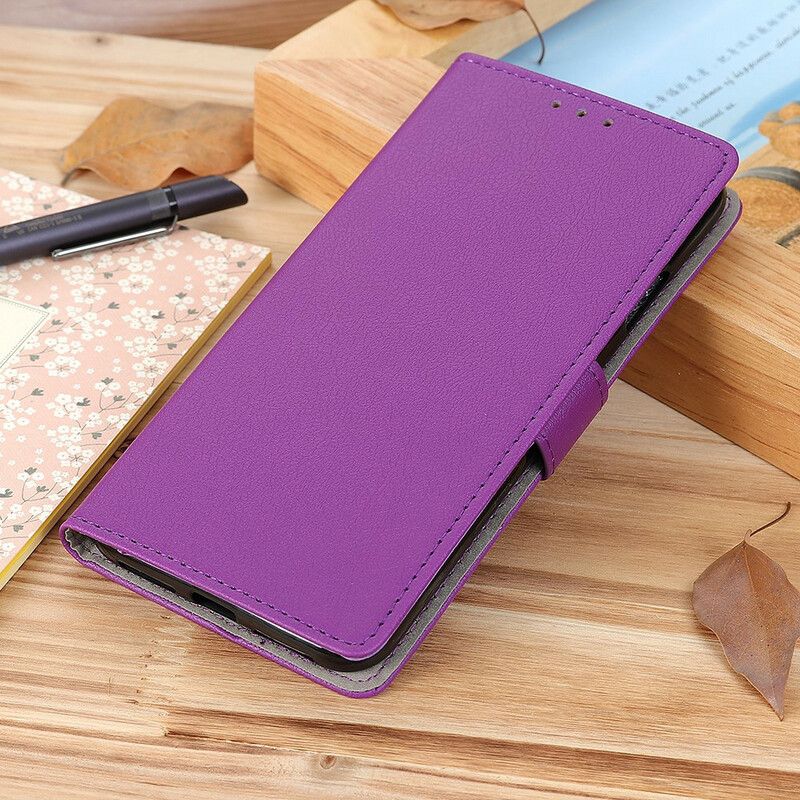 Flip Cover Xiaomi Redmi 9t Enkel Skinnende Lædereffekt