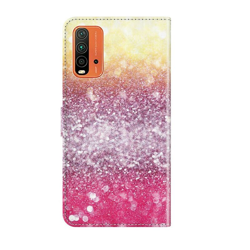 Flip Cover Xiaomi Redmi 9t Magenta Glitter Gradient