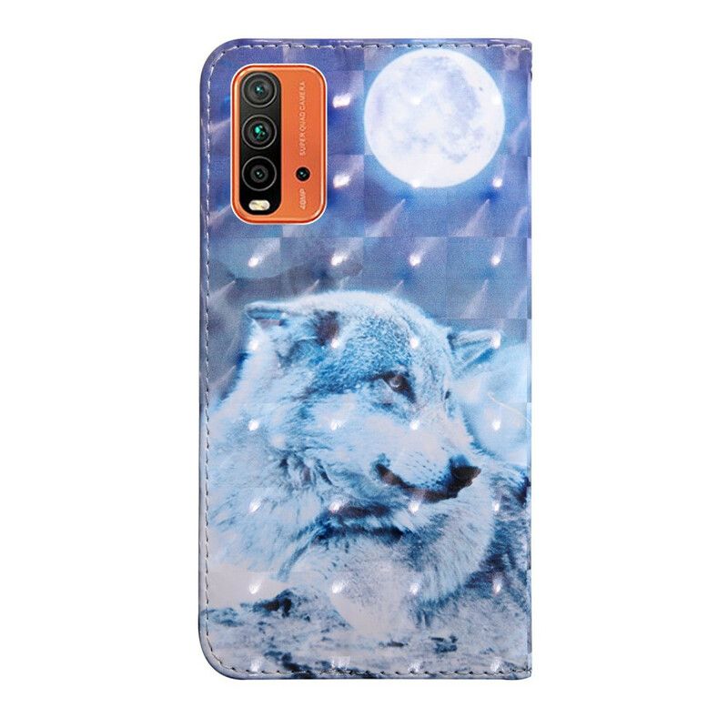 Flip Cover Xiaomi Redmi 9t Moonlight Wolf