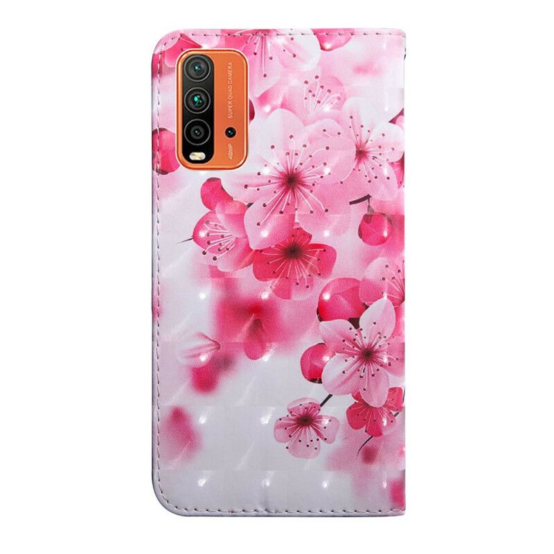 Flip Cover Xiaomi Redmi 9t Pink Blomster