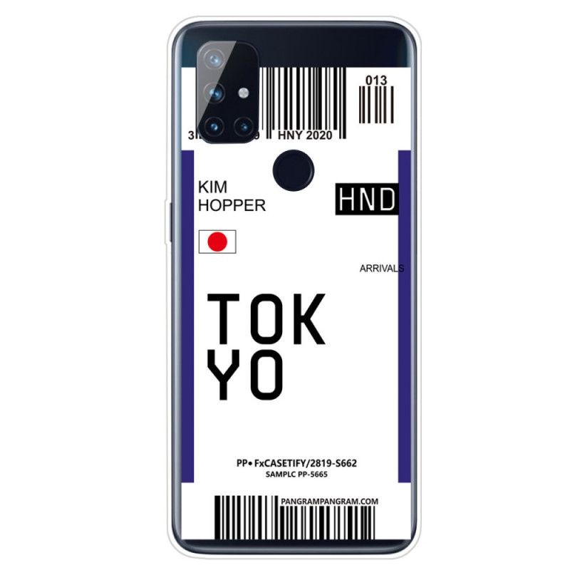 Cover for OnePlus Nord N10 Sort Boardingkort Tokyo