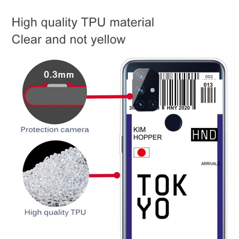 Cover for OnePlus Nord N10 Sort Boardingkort Tokyo