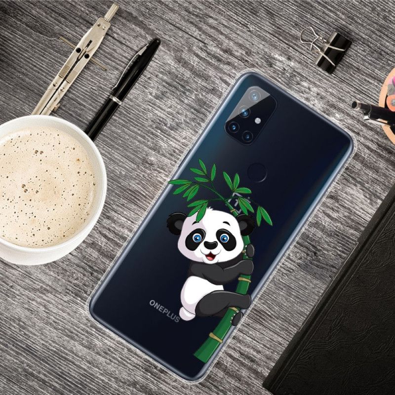 Cover OnePlus Nord N10 Gennemsigtig Panda På Bambus