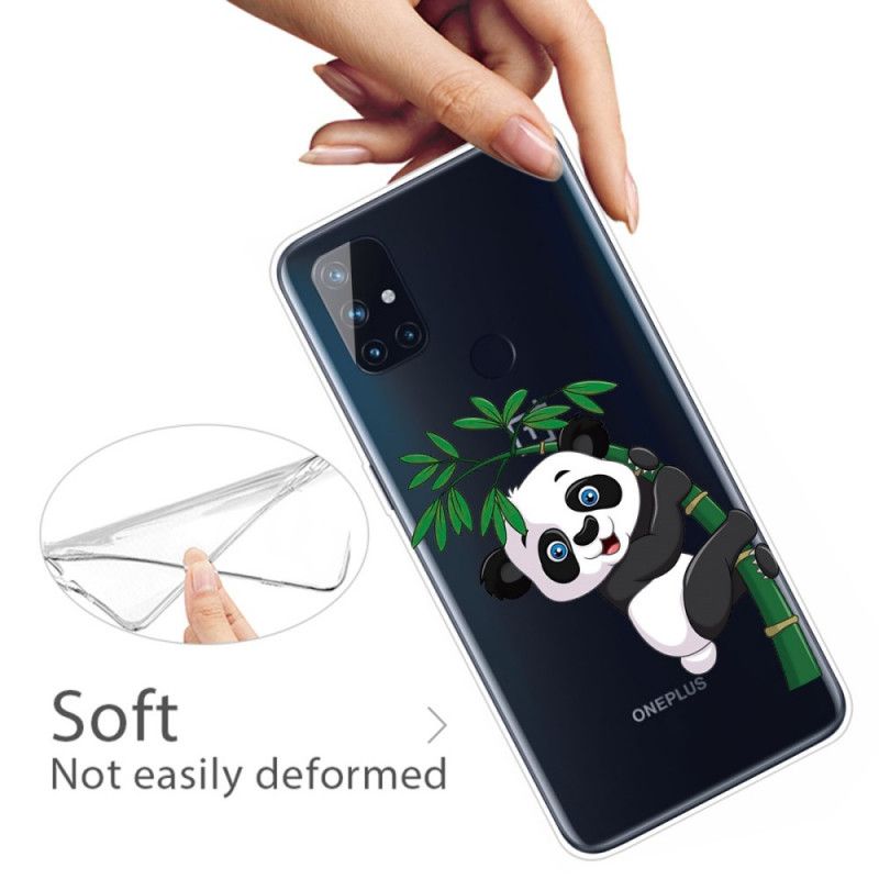 Cover OnePlus Nord N10 Gennemsigtig Panda På Bambus