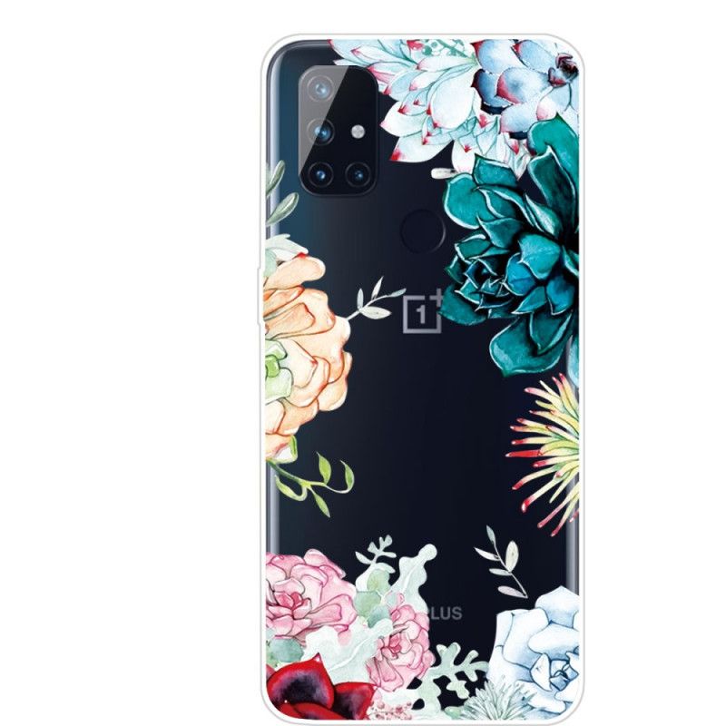 Cover OnePlus Nord N10 Gennemsigtige Akvarelblomster