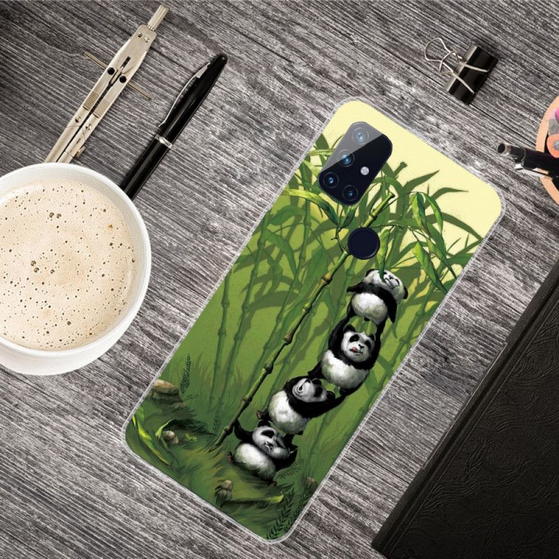 Cover OnePlus Nord N10 Grøn Mobilcover Bunke Pandaer