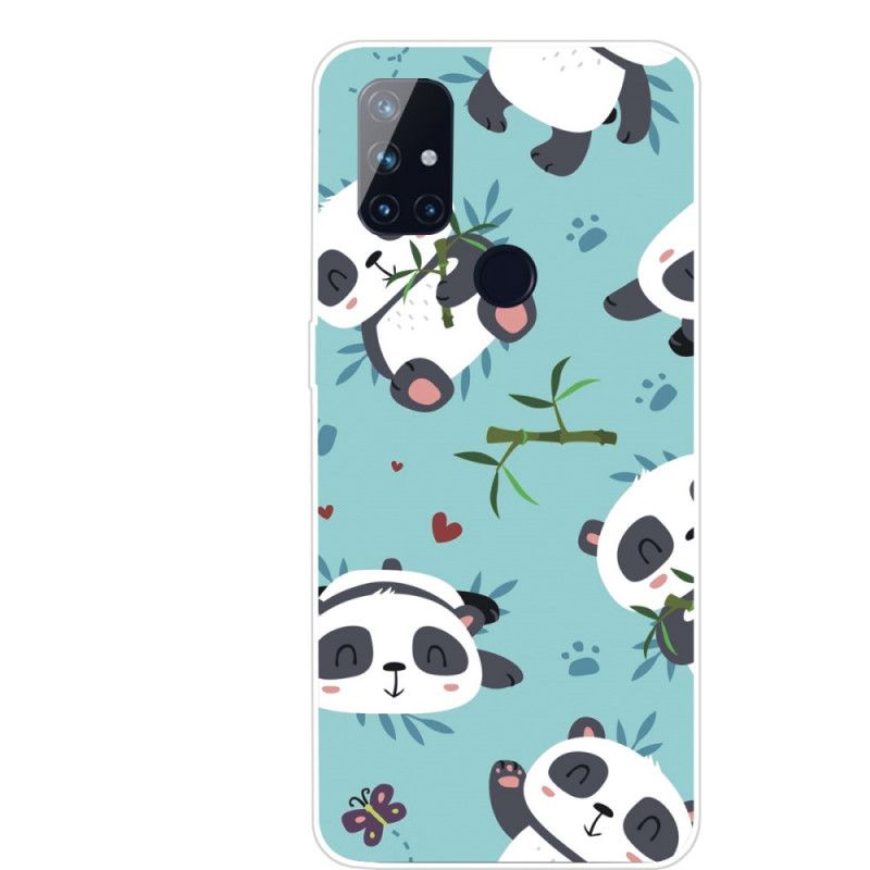 Cover OnePlus Nord N10 Grøn Mobilcover Bunke Pandaer