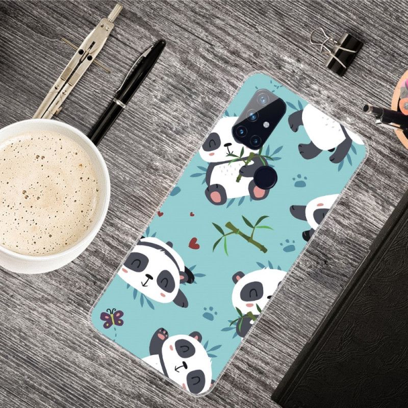 Cover OnePlus Nord N10 Grøn Mobilcover Bunke Pandaer