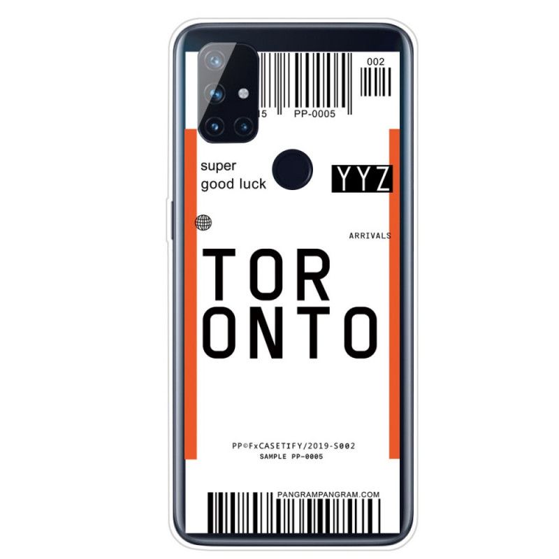 Cover OnePlus Nord N10 Mobilcover Boardingkort Til Toronto