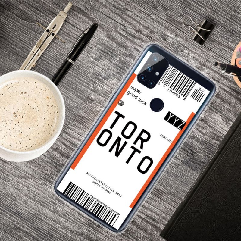 Cover OnePlus Nord N10 Mobilcover Boardingkort Til Toronto