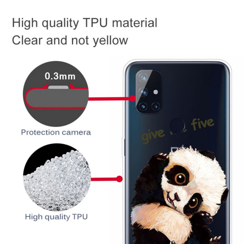 Cover OnePlus Nord N10 Mobilcover Gennemsigtig Panda Giver Mig Fem