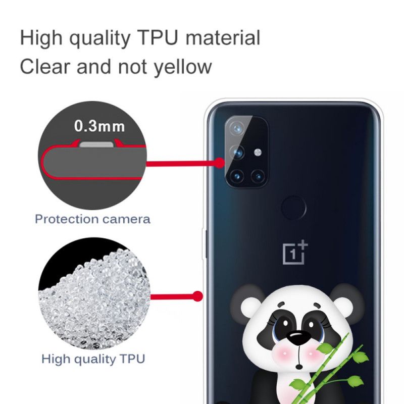 Cover OnePlus Nord N10 Mobilcover Gennemsigtig Trist Panda