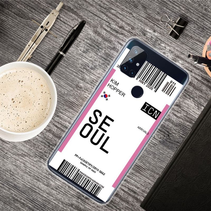 Cover OnePlus Nord N10 Pink Boardingkort Til Seoul Original