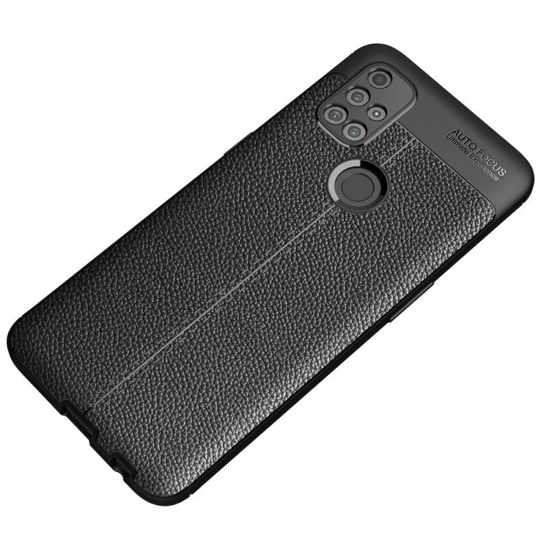 Cover OnePlus Nord N10 Sort Dobbeltlinjet Lychee-Lædereffekt