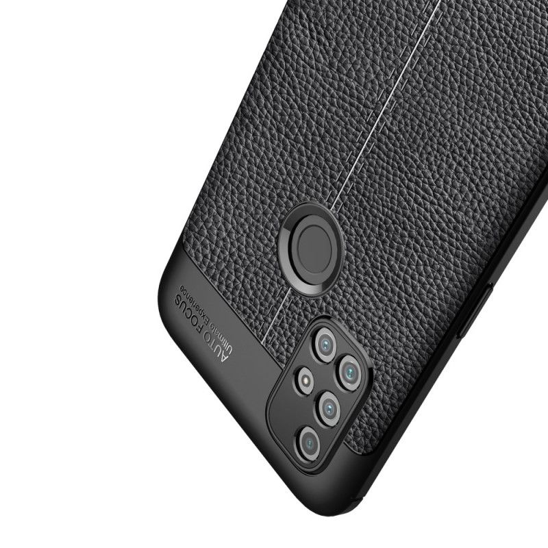 Cover OnePlus Nord N10 Sort Dobbeltlinjet Lychee-Lædereffekt