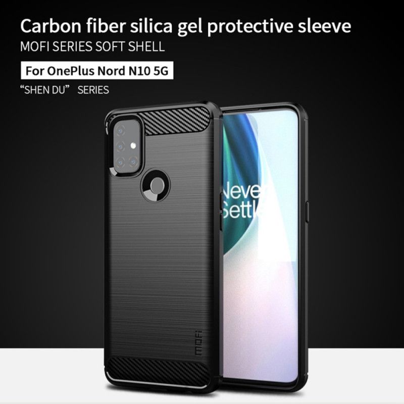 Cover OnePlus Nord N10 Sort Mofi Børstet Kulfiber