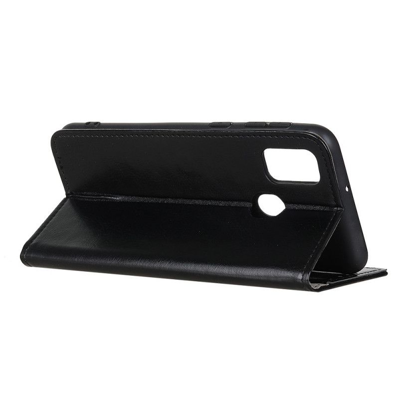 Flip Cover Læder for OnePlus Nord N10 Sort Enkel Skinnende Lædereffekt