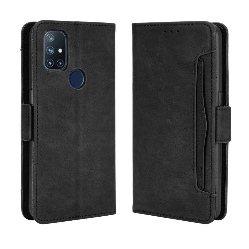 Flip Cover Læder for OnePlus Nord N10 Sort Førsteklasses Multikort