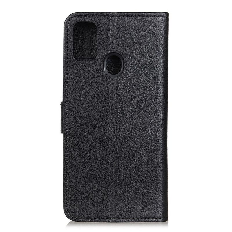 Flip Cover Læder for OnePlus Nord N10 Sort Traditionelt Litchi