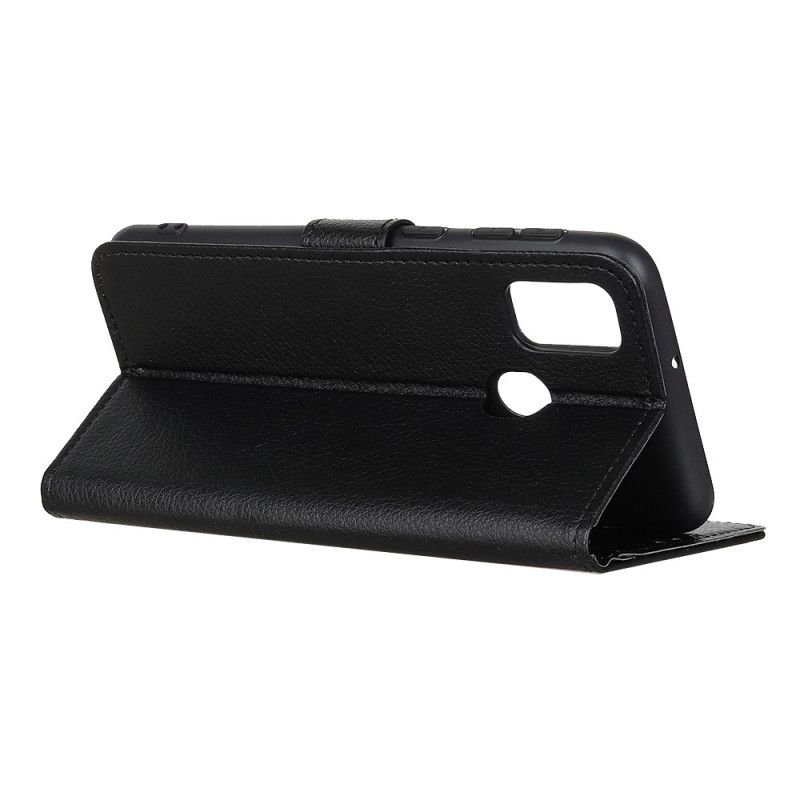 Flip Cover Læder for OnePlus Nord N10 Sort Traditionelt Litchi