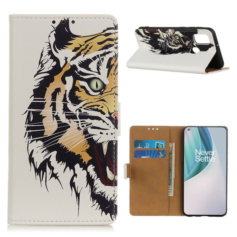 Flip Cover Læder OnePlus Nord N10 Hård Tiger Original