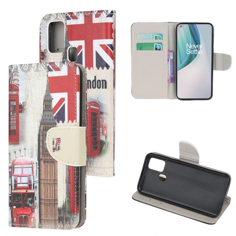 Flip Cover Læder OnePlus Nord N10 London Liv