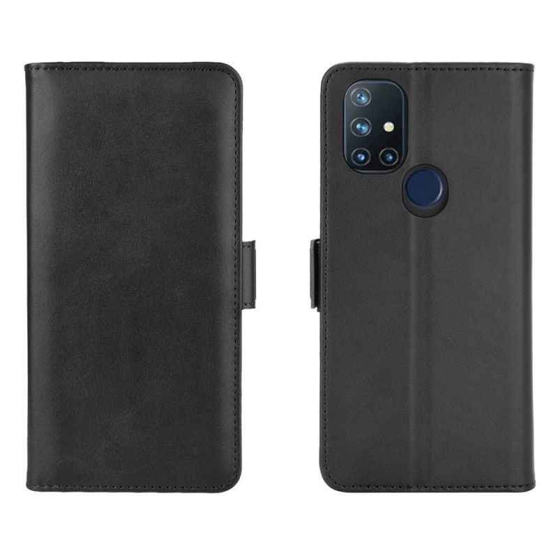 Flip Cover Læder OnePlus Nord N10 Sort Dobbelt Flap Original