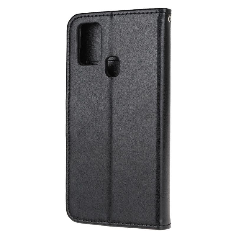 Flip Cover Læder OnePlus Nord N10 Sort Sommerfugle Og G-Streng