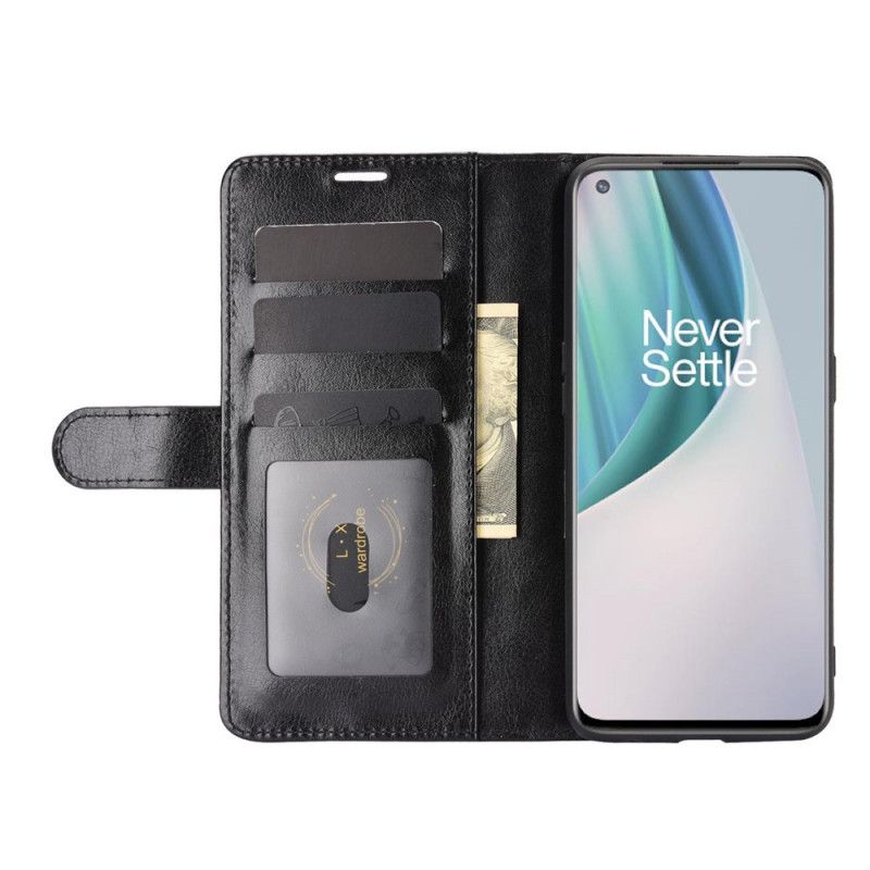 Flip Cover Læder OnePlus Nord N10 Sort Ultra Kunstlæder Original