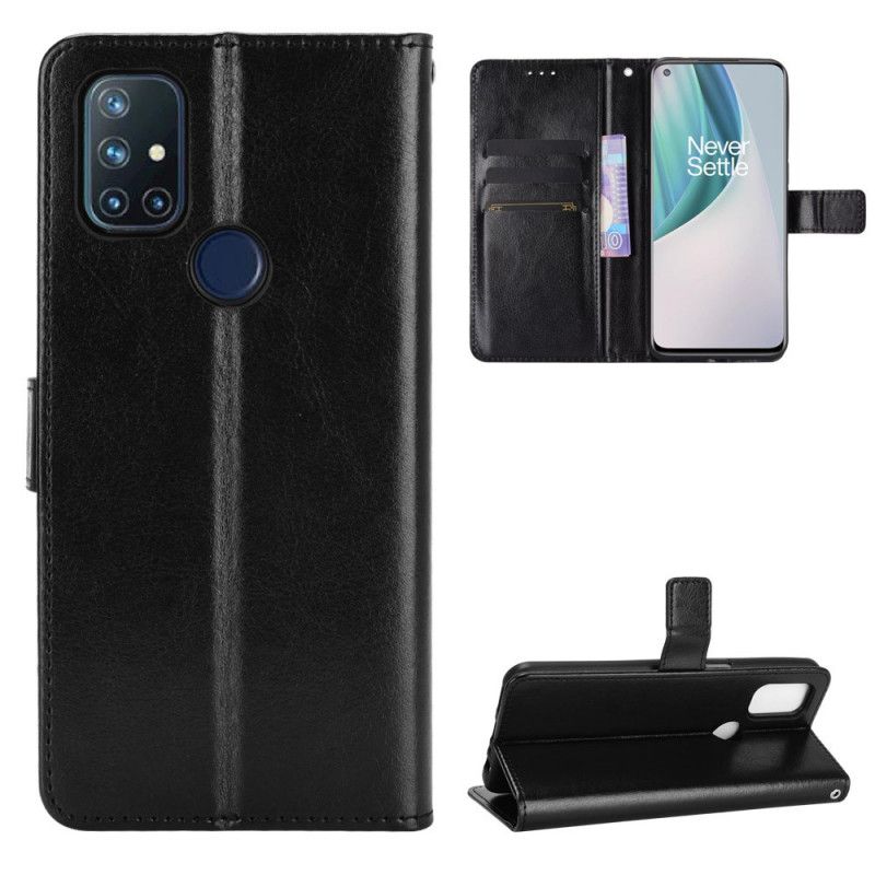 Flip Cover OnePlus Nord N10 Sort Mobilcover Prangende Kunstlæder