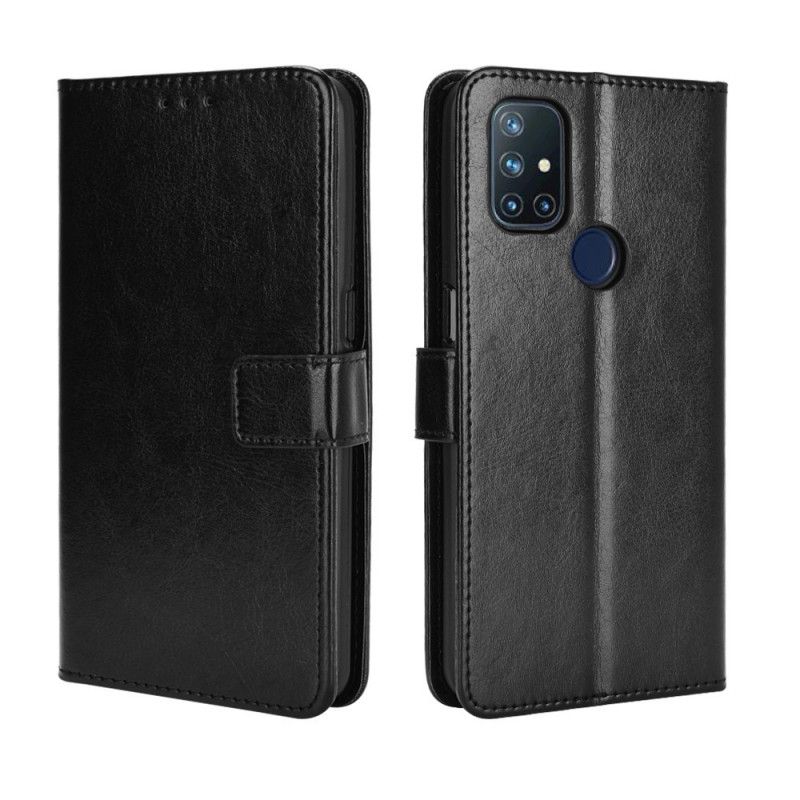 Flip Cover OnePlus Nord N10 Sort Mobilcover Prangende Kunstlæder