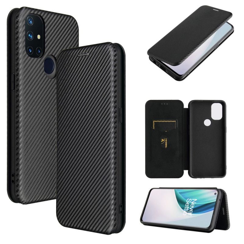 Læder Cover OnePlus Nord N10 Sort Kulfiber