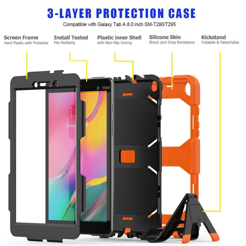 Cover Samsung Galaxy Tab A 8" (2019) Sort Mobilcover Kraftig Slagfast