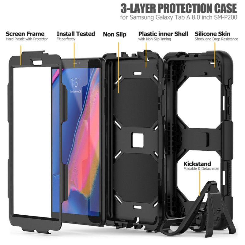 Cover Samsung Galaxy Tab A 8" (2019) Sort Robust Silikone