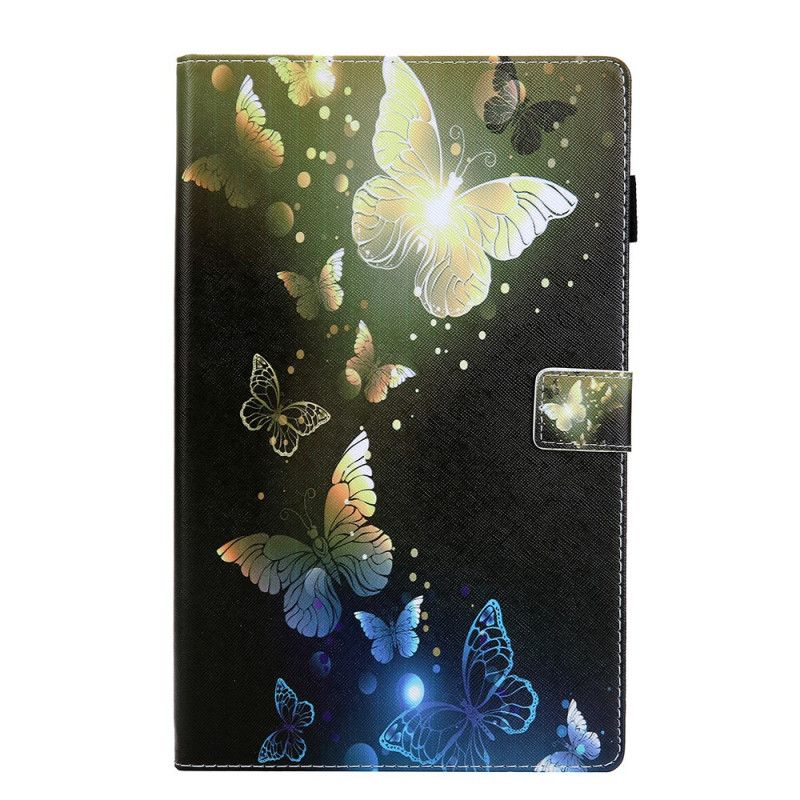 Flip Cover Læder for Samsung Galaxy Tab A 8" (2019) Gyldne Sommerfugle