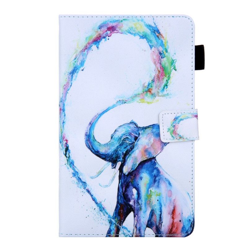 Flip Cover Læder for Samsung Galaxy Tab A 8" (2019) Lyserød Elefantserie