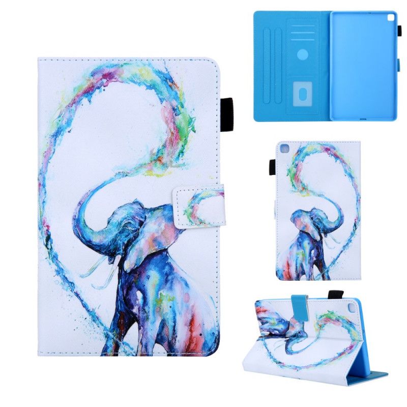 Flip Cover Læder for Samsung Galaxy Tab A 8" (2019) Lyserød Elefantserie