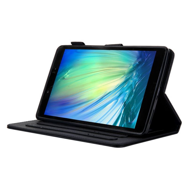 Flip Cover Læder for Samsung Galaxy Tab A 8" (2019) Sort Tæppestruktur