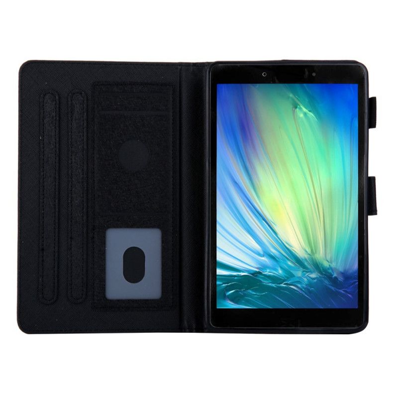 Flip Cover Læder for Samsung Galaxy Tab A 8" (2019) Sort Tæppestruktur