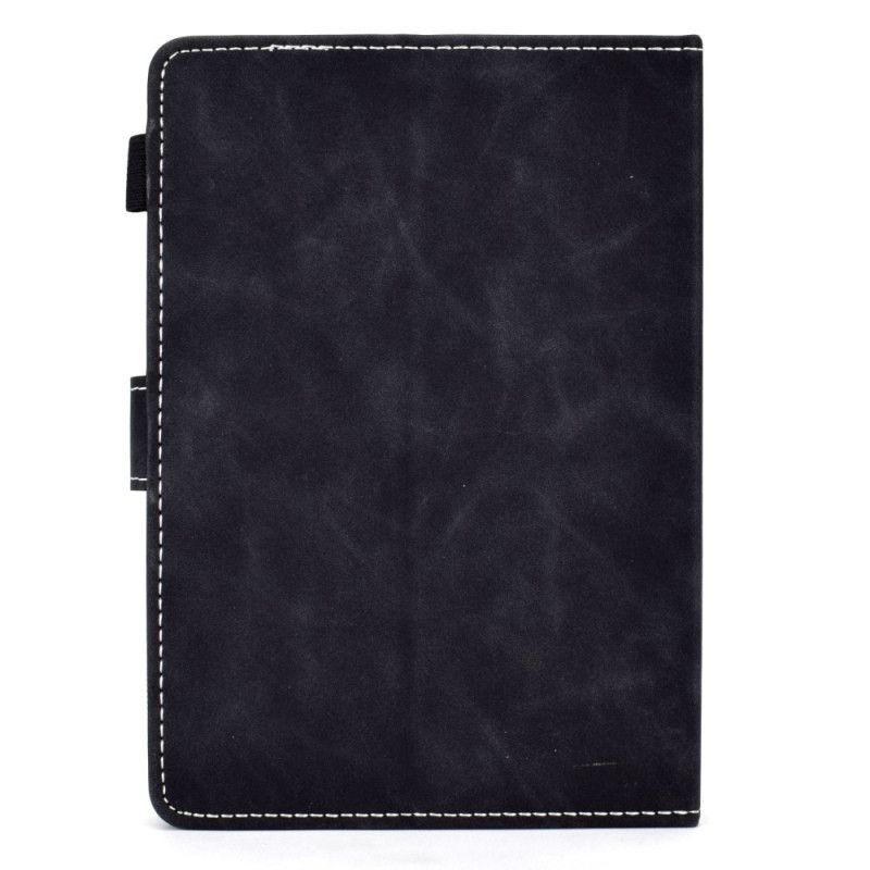 Flip Cover Læder for Samsung Galaxy Tab A 8" (2019) Sort Udskrevet Elefantmønster