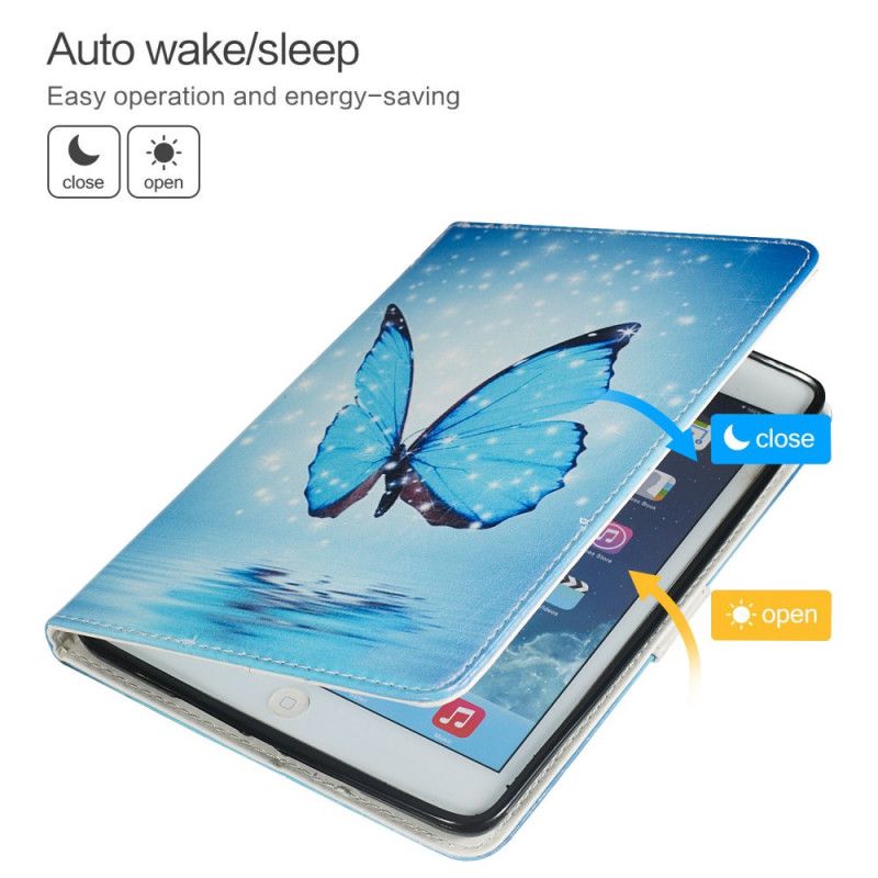 Flip Cover Læder Samsung Galaxy Tab A 8" (2019) Blå Sommerfugl