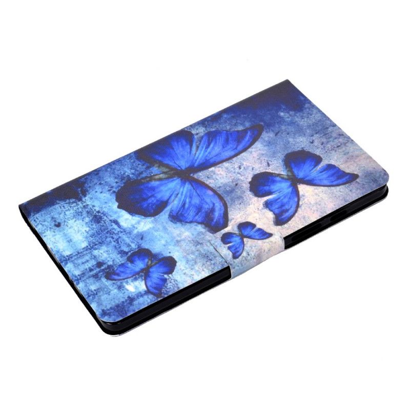 Flip Cover Læder Samsung Galaxy Tab A 8" (2019) Blå Sommerfugle