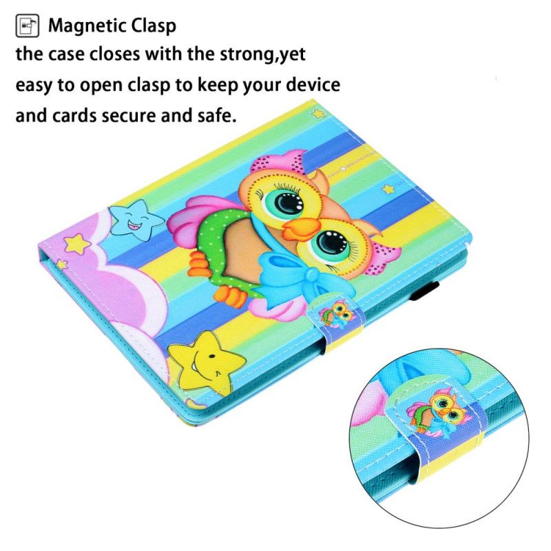 Flip Cover Læder Samsung Galaxy Tab A 8" (2019) Flerfarvet Ugle