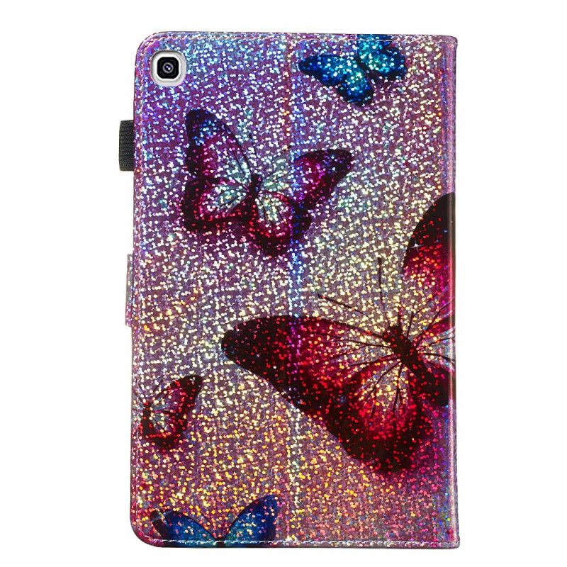 Flip Cover Læder Samsung Galaxy Tab A 8" (2019) Glitter Sommerfugle Original