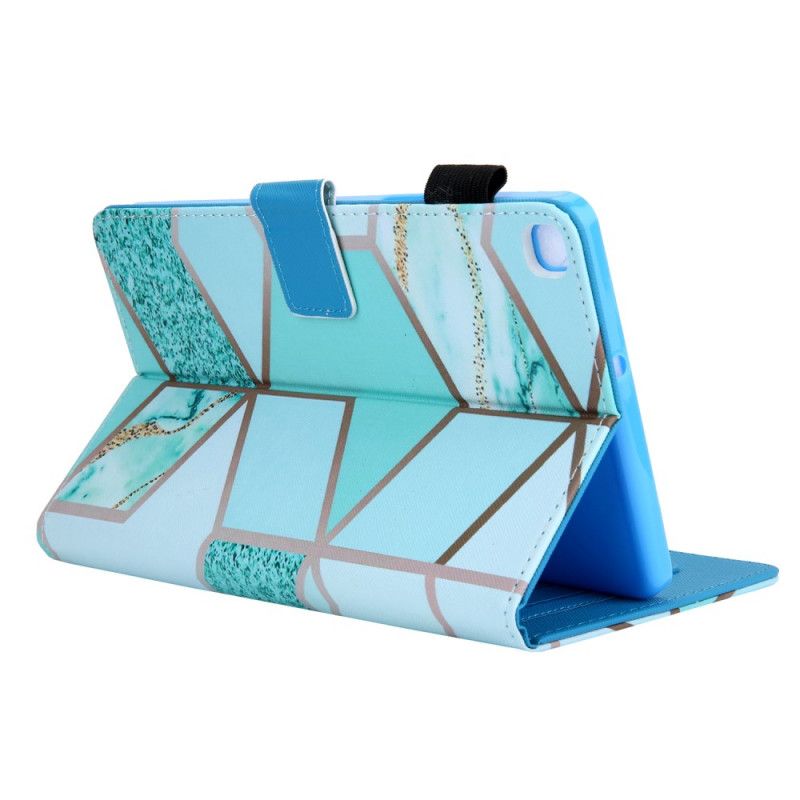 Flip Cover Læder Samsung Galaxy Tab A 8" (2019) Grøn Geometrisk Mønster