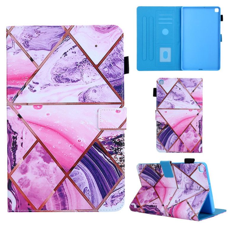 Flip Cover Læder Samsung Galaxy Tab A 8" (2019) Grøn Geometrisk Mønster