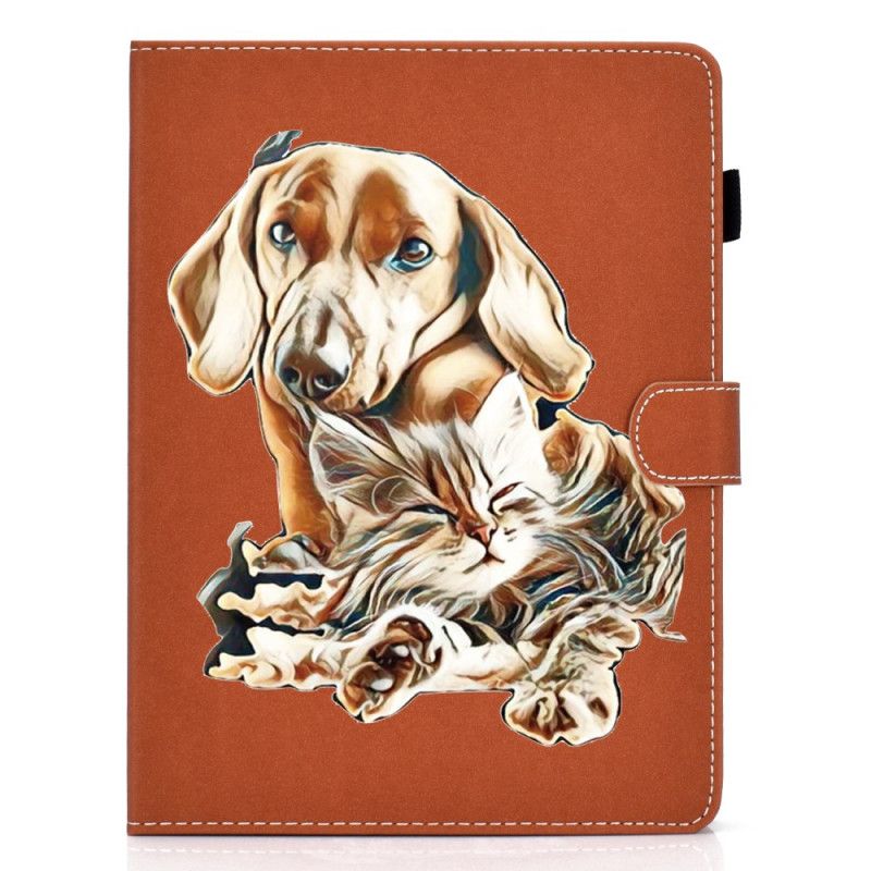 Flip Cover Læder Samsung Galaxy Tab A 8" (2019) Hund Og Kat Original