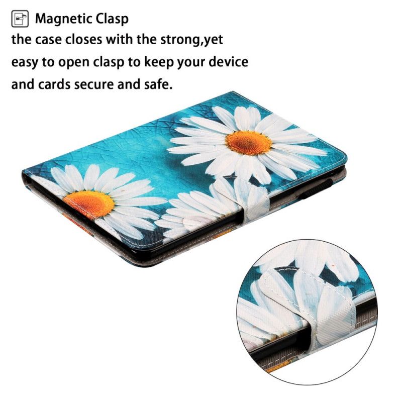 Flip Cover Læder Samsung Galaxy Tab A 8" (2019) Hvid Blomst