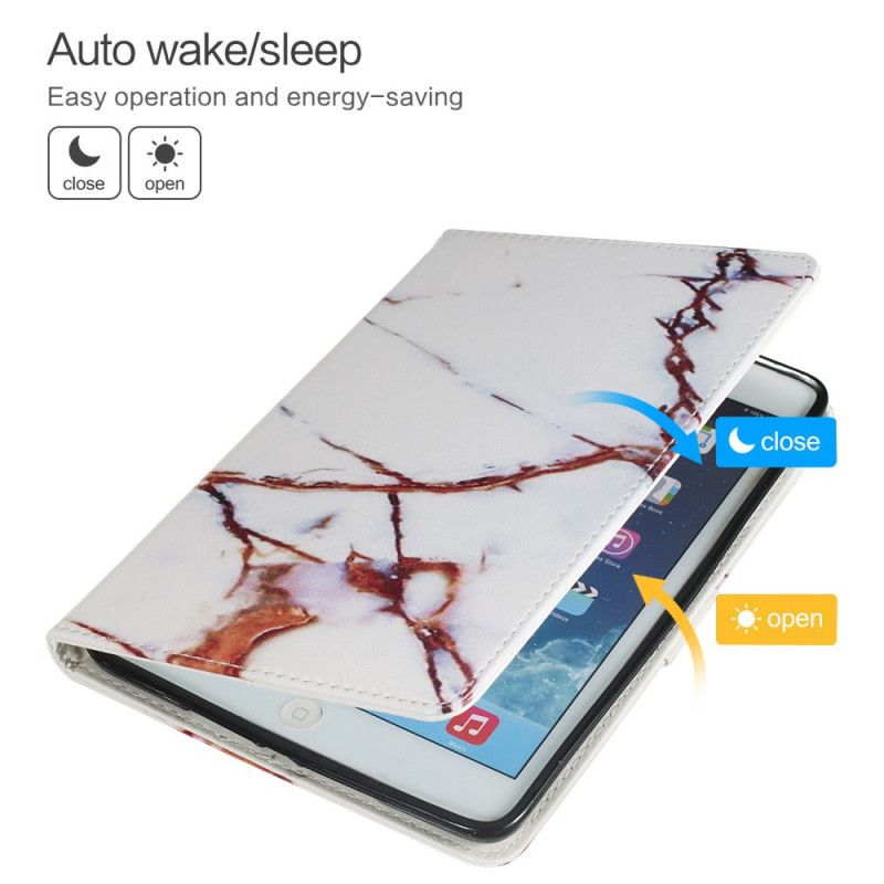 Flip Cover Læder Samsung Galaxy Tab A 8" (2019) Hvid Marmor Original