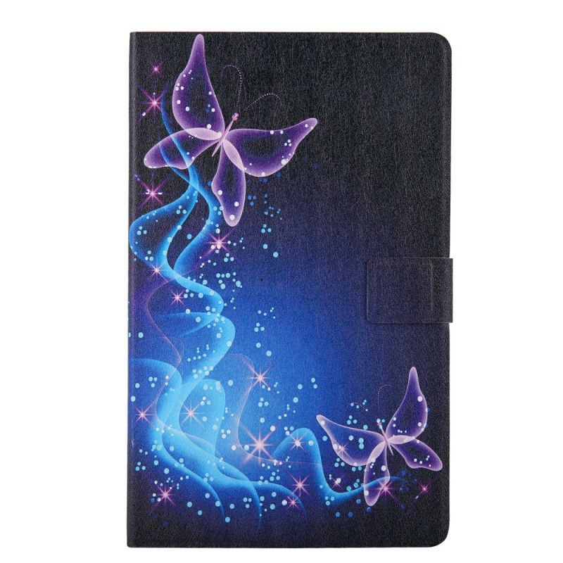 Flip Cover Læder Samsung Galaxy Tab A 8" (2019) Sort Magisk Sommerfugleserie